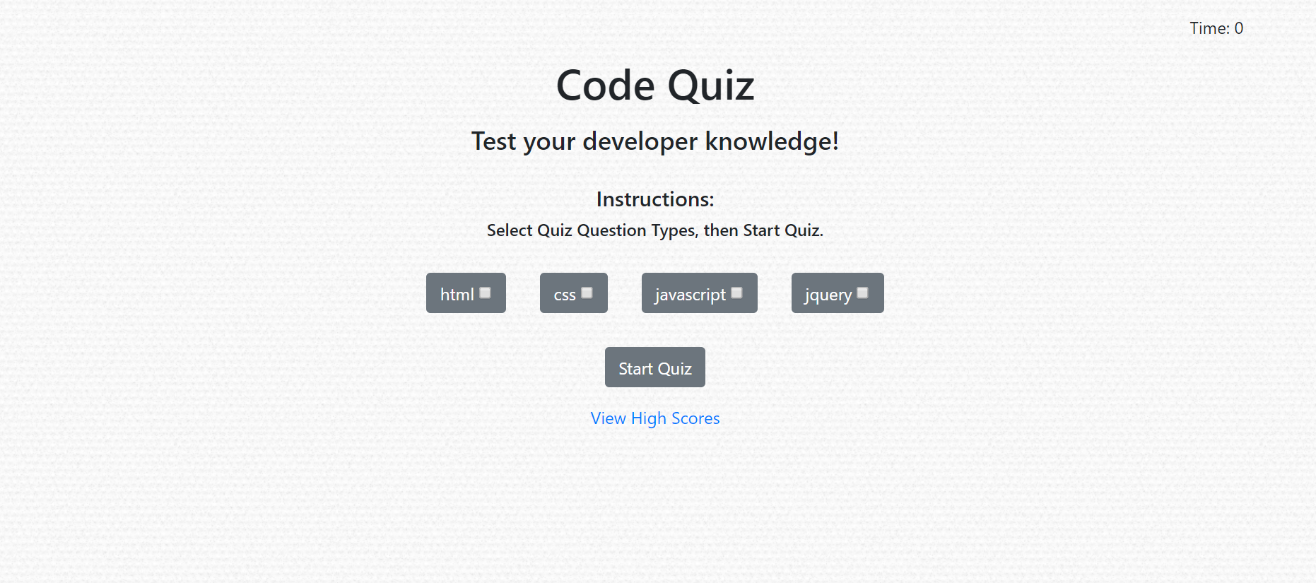 Code Quiz